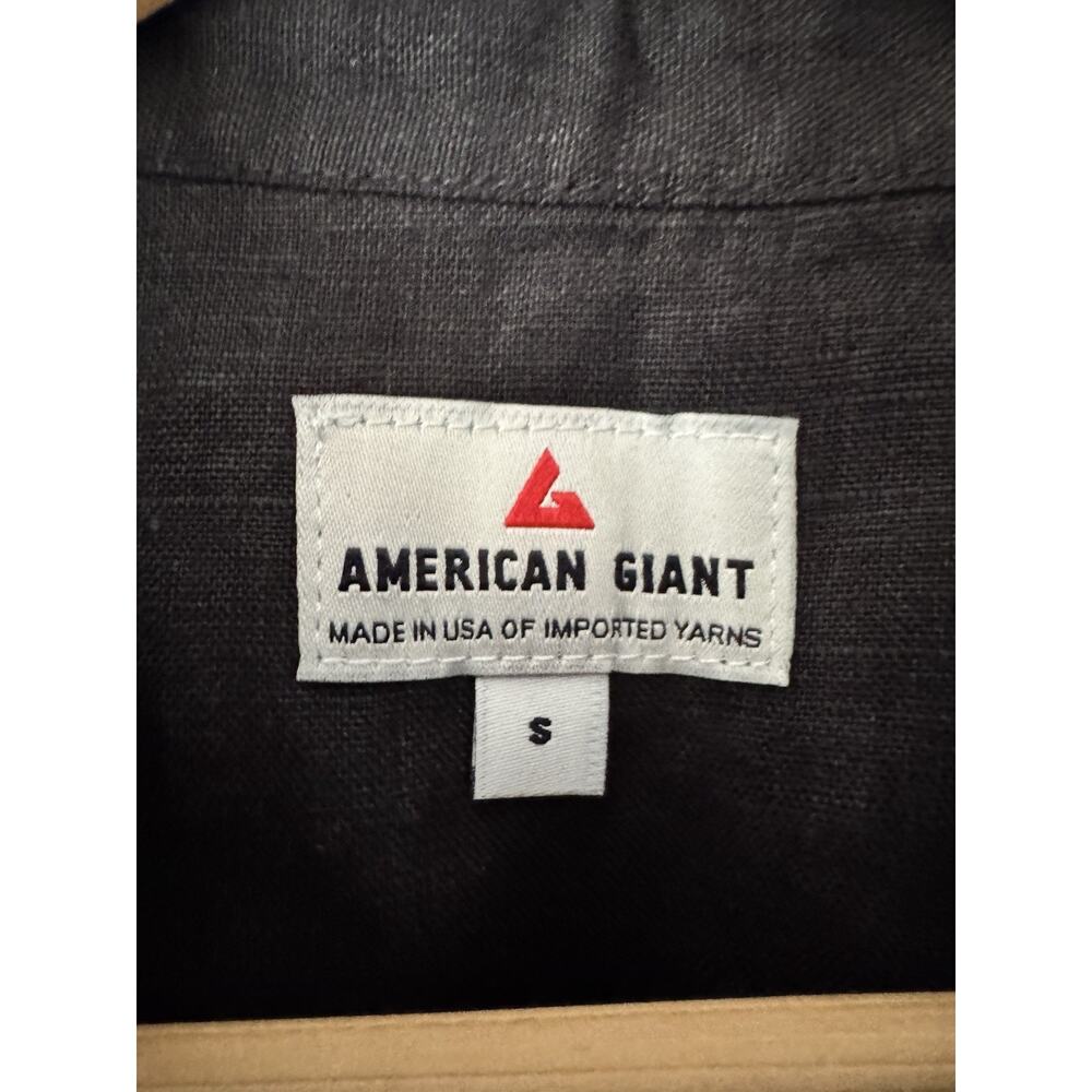 NWOT American Giant Women’s Linen Shirt Black Button Front Size Small - Picture 7 of 8